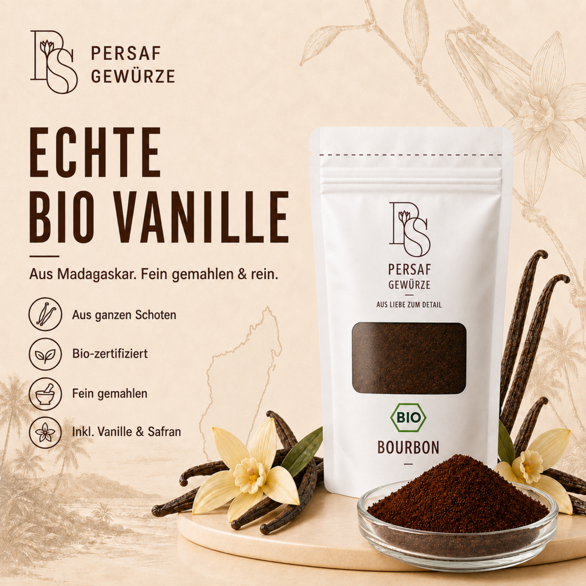 BIO Bourbon Vanillepulver (DE-ÖKO-006)