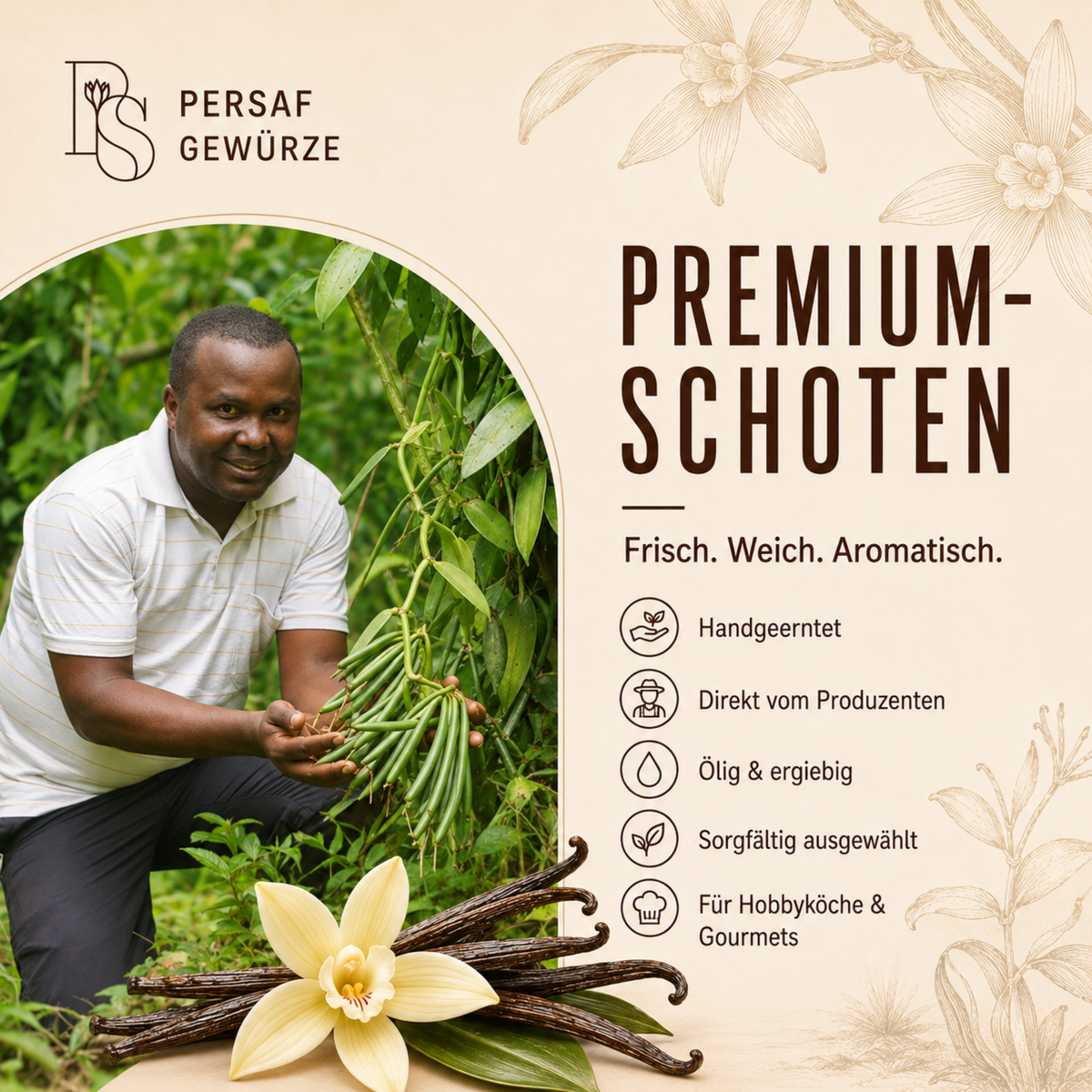 13 cm BIO Bourbon Vanilleschoten (DE-ÖKO-006) – Bild 4