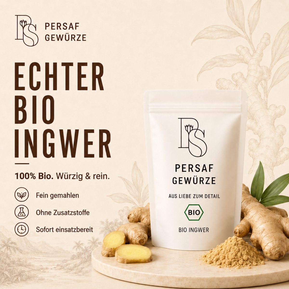 BIO Ingwerpulver in Gourmet-Qualität (DE-ÖKO-006)